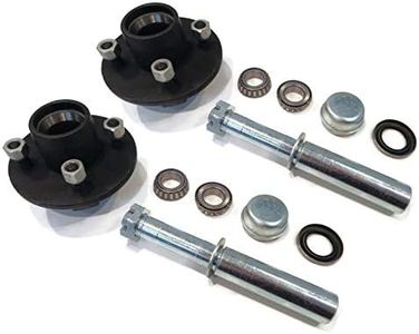 The ROP Shop (2) Trailer AXLE KIT Assemblies w/ 4 on 4" Bolt Idler Hub & 1" Round BT8 Spindle