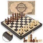 Peradix Chess Set | Wooden Chess Board Piece Set Games | 29x29cm Folding Chessboard for Storage | 2 Extra Queen | Strategy Educational Games for Kids and Adult