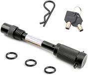 Trailer Hitch Receiver Pin Lock, 5/8 Inch Dia Heavy Duty Steel Tow Receiver Hitch Lock with 8 Rubber O-Rings, 2" or 2-1/2" Receiver Universal for Class III IV Hitches, Trailer, Truck, Car and Boat