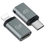 AXFEE 2pcs USB C to Light-ning Adapter, Light-ning to USB C Adapter for Fast Charging and Data Syncing, Compatible with iPhone(except 15), MacBook, Samsung Galaxy, Laptop, Monitorand, Type C Devices