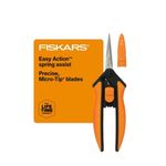 Fiskars Softouch Micro-Tip Pruning Snip, Non-Coated Blades, Orange/Black (399240-1003)