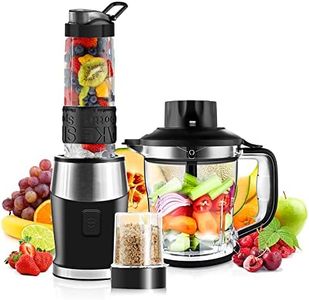 Blender Smoothie Maker, 700W Blender, Portable Food Chopper and Grinder, 570ml BPA Free Bottle, 300ml Grinder Cup, 1200ml Jug, Processor Blenders for Kitchen (TB18SM)