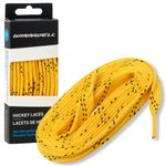 Winnwell Non Waxed Hockey Skate Laces - Ice Hockey & Roller Blade Skates Laces, Multiple Lace (Yellow/Black, 72")