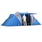 Trail Hartland XL 6 Man 2 Room Tent with Living Area, 3000mm HH Waterproof Rated, 2 Darkened Bedrooms, Easy Pitch Family Camping Tunnel Tent, King Pole Awning, Storage Bag, L560cm x W220cm x H190cm