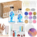 EVENS MORE Diy Resin Keychain Pendent Making Kit With 200Gm Resin Mica Glitter (Keychain Kit), Multicolor