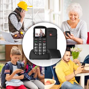 ukuu Big Button Senior Mobile Phone – SIM Free, SOS, Charging Dock, Black