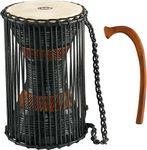 Meinl Percussion Wood Talking Drum - Medium-Large Instrument with Goat Skin Head - Height 12-inch - Including Wooden Beater - Mahogany, Multicoloured (ATD-M)