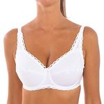 Playtex Bra Woman Classic Organic Cotton Support Underwire Bra x1, White, 36DD