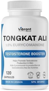 Tongkat Ali 1.5% Eurycomanone, Testosterone Booster, 200mg Longjack Standardized to Eurycomanone that Helps Promote Testosterone Production, Third Party Tested, Made In Canada, 120 Capsules