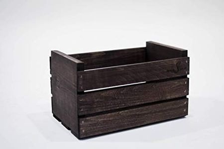 Darla'Studio 66 Vintage Dark Stained 45 RPM Record Holder Wood Crate