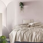 Spread Spain Cotton Oxford 400 Thread Count Geometric Pattern King Size Double Bed Zipper Duvet/Quilt Cover Soft and Comfy Duvet Cover Taupe (90" x 108" inch)