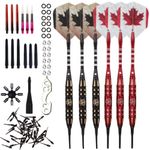 SHOT TAKER CO. EST. 2017 Soft Tip Darts Set-Professional Darts | Customizable Configuration | Aluminum & Plastic Shafts, O-Rings, Flights, Dart Tool, 50 pc Extra 2BA Tips (20g-Canada-STC10434)