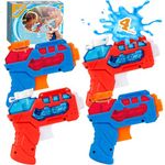 4 PACK Water Pistol for Kids, Small Mini Water Squirt Gun for Summer Pool Garden Beach, Birthday Party Favors Fillers for Boys Girls Outdoor, Training Toy for Dog Cat - Gift Package (Red/Blue)