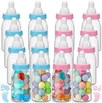 16 Pack Candy Bottles For Baby Shower 4 Inch Mini Baby Bottle Gender Reveal Party Favors For Guests Blue Pink Candy Bottles For Boy Girl Twins Birthday Party Supplies