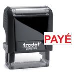 Trodat Printy 4911 Self-Inking Stamp with PAYE Message - Red Pad - Produced from up to 65% Recycled Plastic