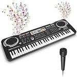 KOCASO 61 Keys Piano Keyboard Digital Music Electronic Keyboard with Microphone Electric Piano Musical Instrument Learning Keyboard for Beginners Girls Boys