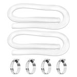 Skimmer Hoses for Pool and Skimmer - 1.48” x 59” Pool Hoses for Intex Pool Skimmer Surface Skimmer Pool Pump Pool Filter, Pump Hoses Tubes for Above Ground Pool Sand Filter, 2 Pack with 4 Hose Clamps