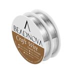 BEADNOVA Bare Copper Wire Tarnish Resistant Jewelry Making Wire (Silver Plated, 26gauge)