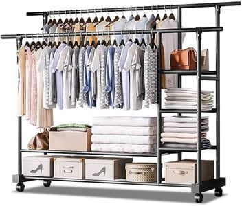 MONKLE - Appendiabiti da terra, Appendiabiti con ruote,stand appendiabiti(Nero)