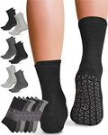 TruGrippin No Slip Socks Women - 6 Pair Non Skid Socks Womens | Grippy Socks for Women