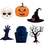 Halloween Theme Cutout (12 Pcs) - Material-Cardstock (Halloween Decorative Cutouts)