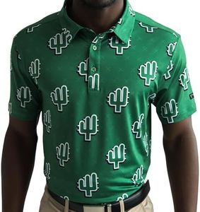 YATTA GOLF - Mens Golf Shirt Moisture Wicking Quick-Dry Short Sleeve - Standout Performance Casual Polo Shirts for Men, The People's Polo Green, XX-Large