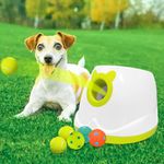 YEEGO DIRECT Dog Ball Thrower Launcher for Small and Medium Dogs,Automatic Ball Launcher for Dogs, Interactive Dog Toys Indoor/Outdoor Pet Ball Launcher Machine with 6 Mini Balls Dog Gifts