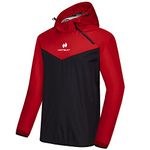 HOTSUIT Sauna Jacket for Men Weight Loss Workout Vest Sauna Shirts, Red, M