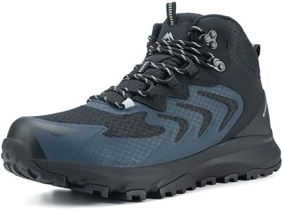 OUTJET Men's Waterproof Hiking Boots Lightweight Comfortable Anti-Slip All-Terrain Outdoor Shoes