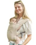 GROWNSY Baby Carrier Newborn to Toddler, Cozy Baby Wrap Carrier, Ergonomic Newborn Carrier with Head Support (Beige)