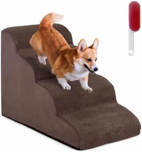 Costway 4-Tier Foam Dog Ramp, Non-Slip Dog Steps w/Gentle Slope Surface, 51 cm High Soft Pet Stairs Ladder for High Sofa Bed Couch, Wide & Deep Pet Ramp for Small & Old Dogs, Pets with Joint Pain