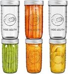 Tebery 6 Pack 24oz Wide Mouth Mason Jars Canning Glass Jars with Airtight lids and Bands For Canning, Fermenting, Pickling, Freezing