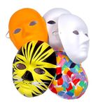 Plain White Cane Fibre Face Masks Biodegradable Fancy Dress Paper Mache Lot Arts & Craft (10 Masks)