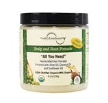 Organic Pomade - Hair Food for Growth, Contains Tea Tree, Rosemary, Lavender Oil, Natural Grease for Thick, Straight, Curly, Wavy, Thin Hair, Women, Men, Kids, USDA, 8oz