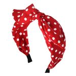 Red Bow Headband Polka Dot Headbands for Women Bunny Ears Headband Knotted Bow Headbands Hair Bands for Women's Hair Non Slip Top Knot Headband Rabbit Ear Headbands Vintage Girls Bow Hair Accessories