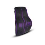 Wakefit Back Support Cushion for Chair | 1 Year Warranty | Back Support for Office Chair, Car Seat Back Support, Velvet Finish (45 x 41 x 12cms - Black)
