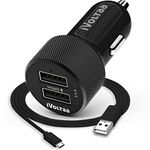 iVoltaa Intelli Charge Dual USB 3.4A Smart Car Charger for All Smartphones with Micro USB Charging Cable