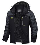 MAGCOMSEN Men's Winter Coats Waterproof Ski Snow Jacket Warm Fleece Jacket Parka Raincoats with Multi-Pockets, Grey, Large