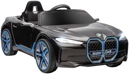 HOMCOM BMW i4 Licensed 12V Kids Electric Ride-On Car with Remote Control, Portable Battery, Music, Horn, Lights, MP3 Slot, Suspension Wheels, for Ages 3-6 Years - Black