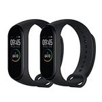 kwmobile Straps Compatible with Xiaomi Mi Band 4 Straps - 2x Replacement Silicone Watch Bands