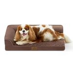 COSY KISS Orthopedic Dog Beds for Medium Szie Dog, Pet Couch for Small Dog Cat (Grey, XL (44 * 32 * 7inch)) (Brown, M(76 x 51 x 19 cm))