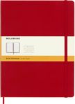 Moleskine Classic Notebook, Hard Cover, XL (7.5" x 9.5") Ruled/Lined, Scarlet Red, 192 Pages