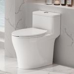 Elongated One Piece Toilet with Com