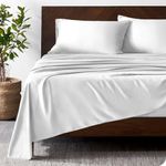 Bare Home 100% Rayon Made from Bamboo Luxury Queen Sheet Set - 4 Piece Bedding Set - Deep Pockets - Cooling Sheets - Breathable - Easy Fit - Soft Bedding Sheets & Pillowcases (Queen, White)