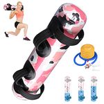 AW Foldable Adjustable Aqua Bag Exercise Water Weight Portable Strength Training Home Gym Workout Cardio Sport Fitness,Pink