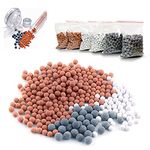 6 Packs Ionic Shower Head Beads, Ion Mineral Ball for Stone Shower Head, Hard Water Softening Filtration, Replacement Bio-Active Stone (3 Sets)