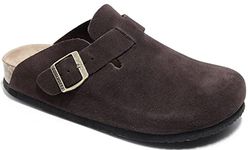 RBPWU Clogs for Women and Men,Womens Suede Clogs-Mules Womens/Mens House Slipers with Arch Support, Coffee, 9 Women/8 Men