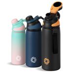 Fjbottle Stainless Steel Insulated Sports Water Bottle 20oz, BPA-Free, Double-Wall Vacuum, Magnetic Cap, No Straw, Cup Brush Included - Ideal Thermos for School, Fitness, and Outdoor Activities.