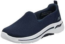 Skechers Women's Go Walk Arch Fit-Grateful Sneakers, Navy/White, 9
