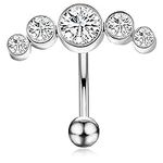FLYUN Crystal Belly Button Ring for